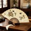 Er Qing Ancient Chinese Hanfu Dance Fan: Portable Silk Fan for Women