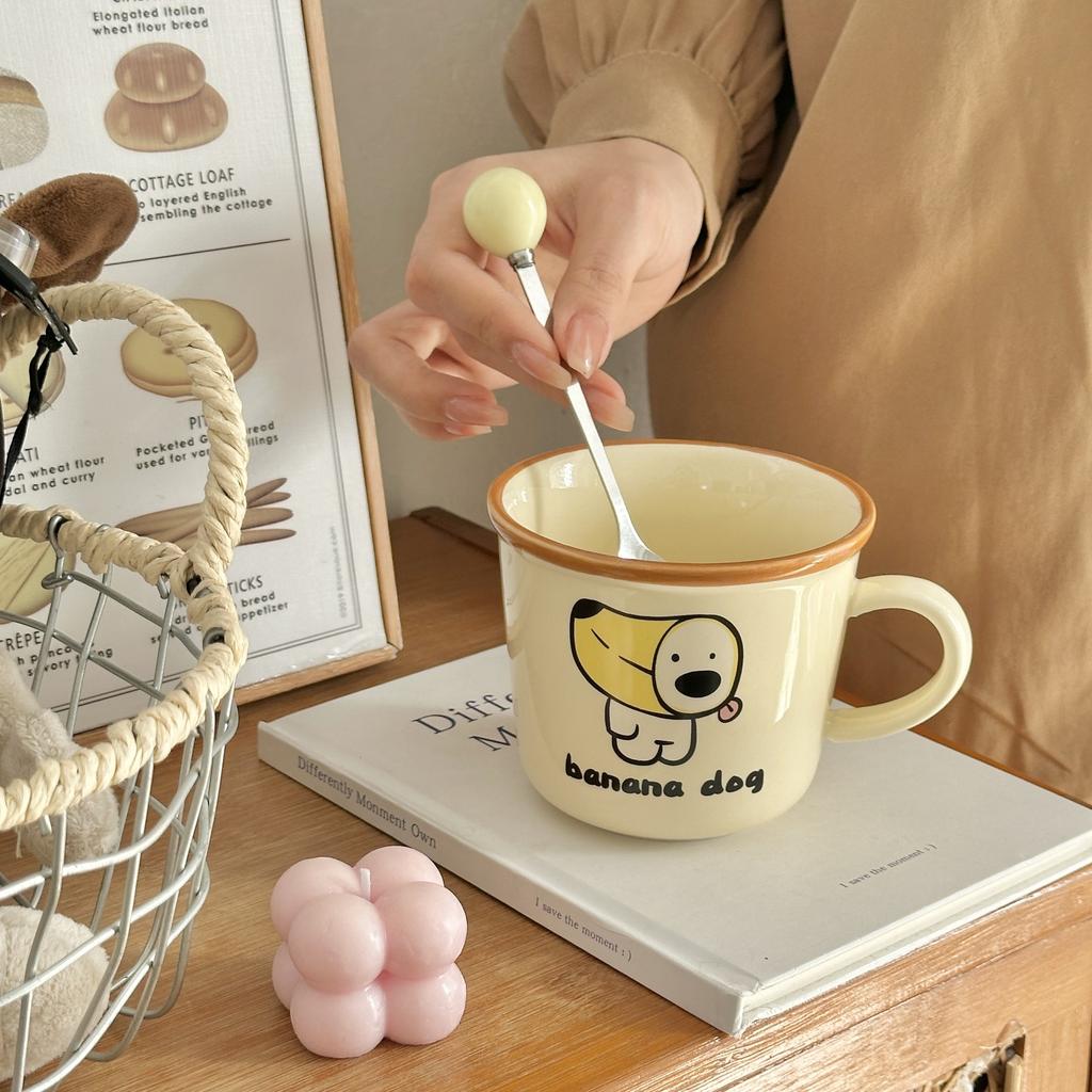 Creative Banana Dog Ceramic Mug Birthday Gift Girls Cup High-Pretty Cute Household Water Cup Coffee Cup