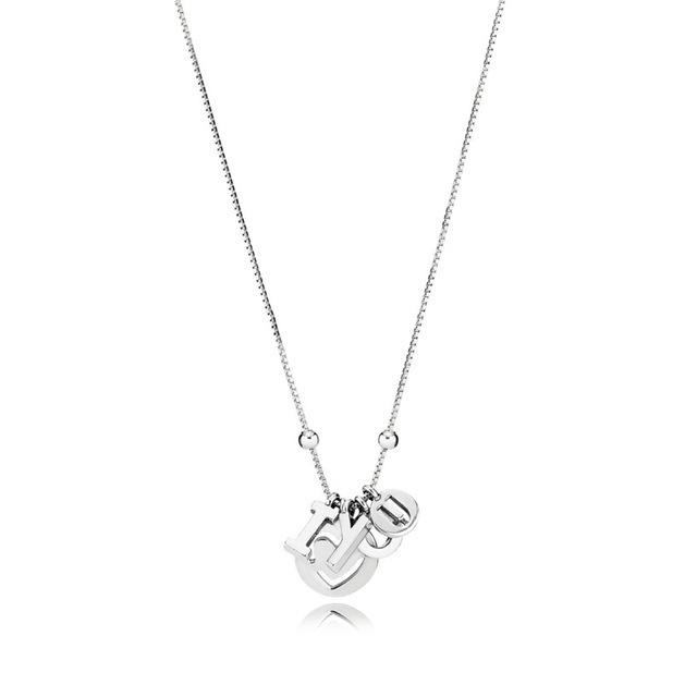 100% 925 Sterling Silver Pan Model Charm Necklace Female Heart Valentine's Day Heart-shaped Necklace Fashion Jewelry