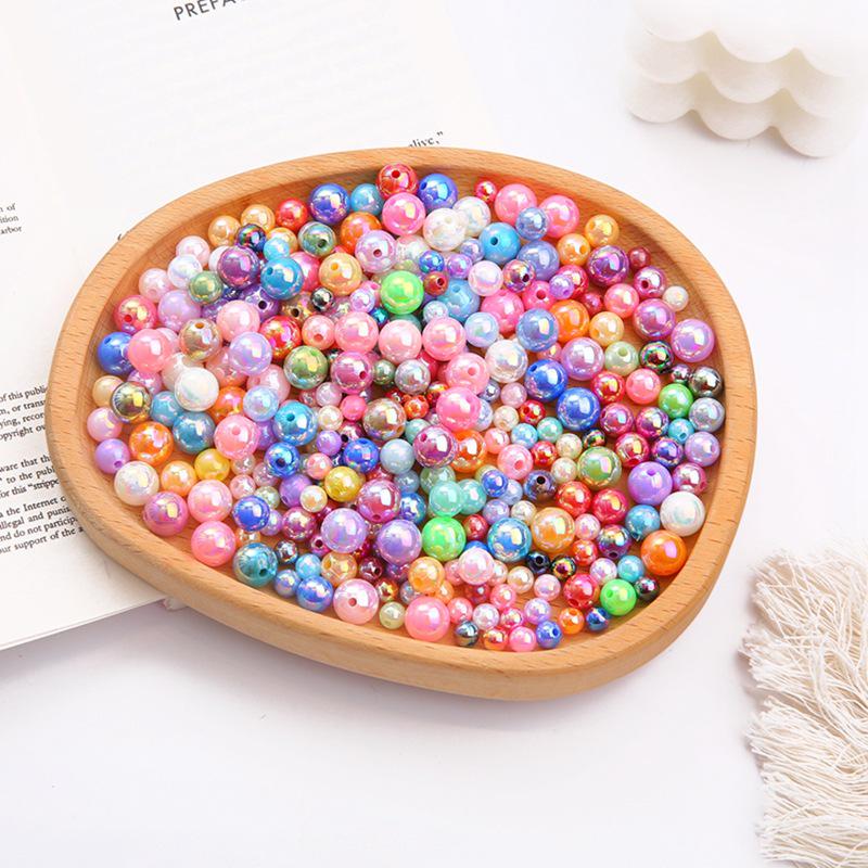 Acrylic Imitation Pearl AB Color Round Beads for DIY Jewelry Bracelets