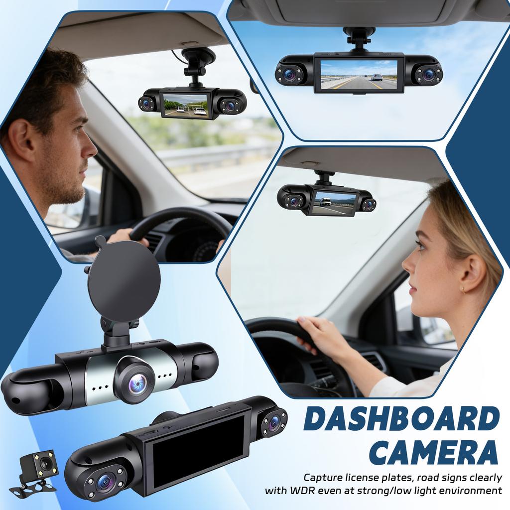 360° Driving Recorder, Front And Rear View 4-channel Driving Recorder, All-weather Parking Mode, Without Memory Card
