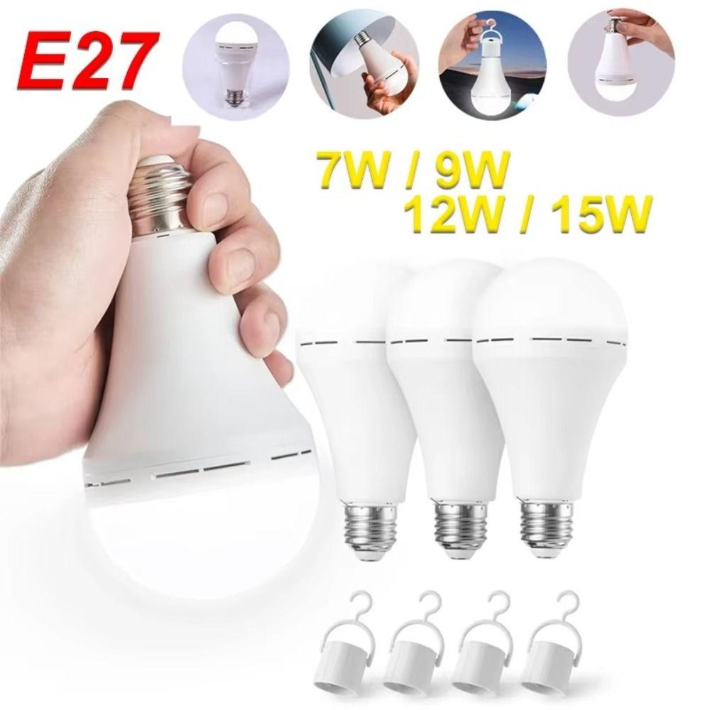 New 7W/9W/12W/15W Emergency Light Bulb 85-265V Portable LED Light Bulb E27 Rechargeable Bulb Home