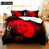 Red Roses Duvet Cover Set Queen Size King Full 3D Bedding Sets Flower Pillowcase Quilt Linens Single Double Bed 240x220 260x240