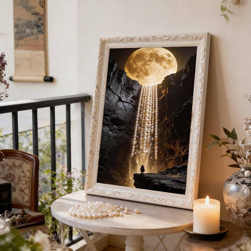Pearl DIY Canyon Waterfall Art Kits 15.7x19.6inch Gem Art Pearl Painting Kits Without Frame for Adults Gift Idea Home Wall Decor