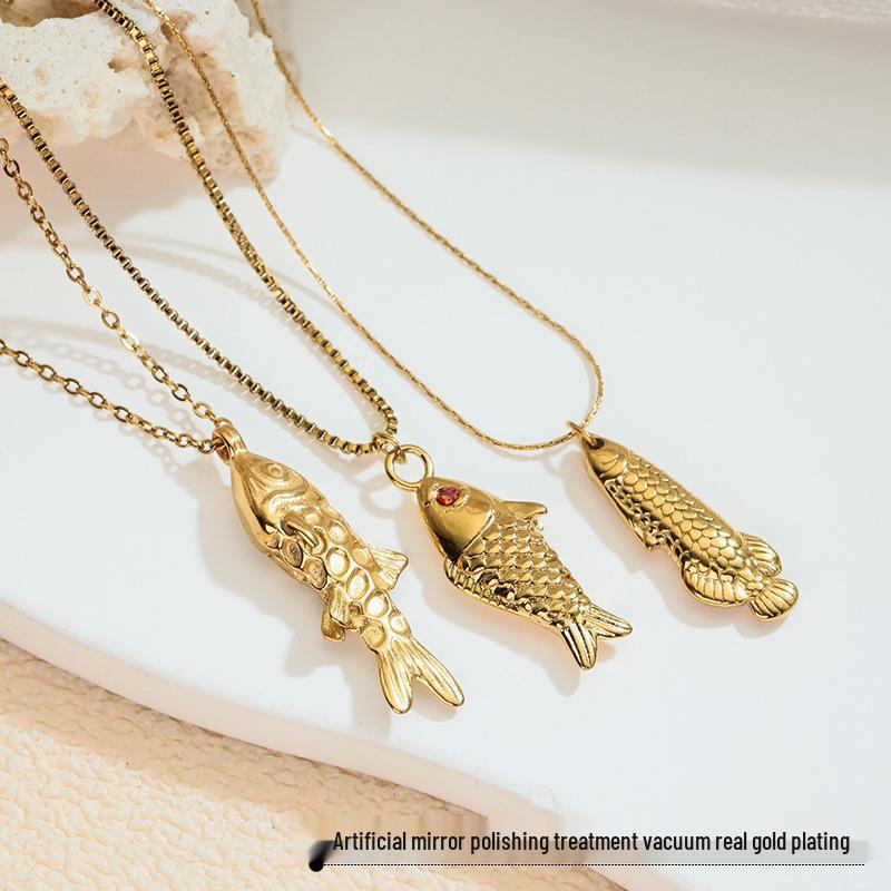 Bestseller Edelstahl Fisch Anhänger Halskette für Damen - Trendy, Modisch und Exquisite Schlüsselbein Kette