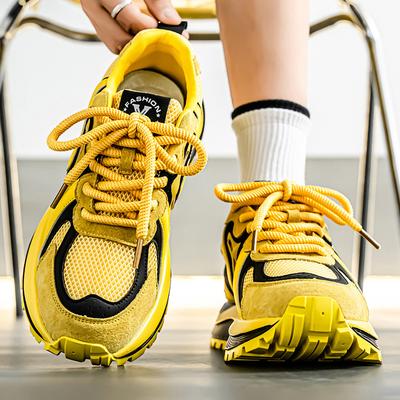 Men's 2025 New Summer Mesh Breathable Versatile Casual Sports Shoes, Student Soft Sole Lightweight Running Daddy Shoes for Men