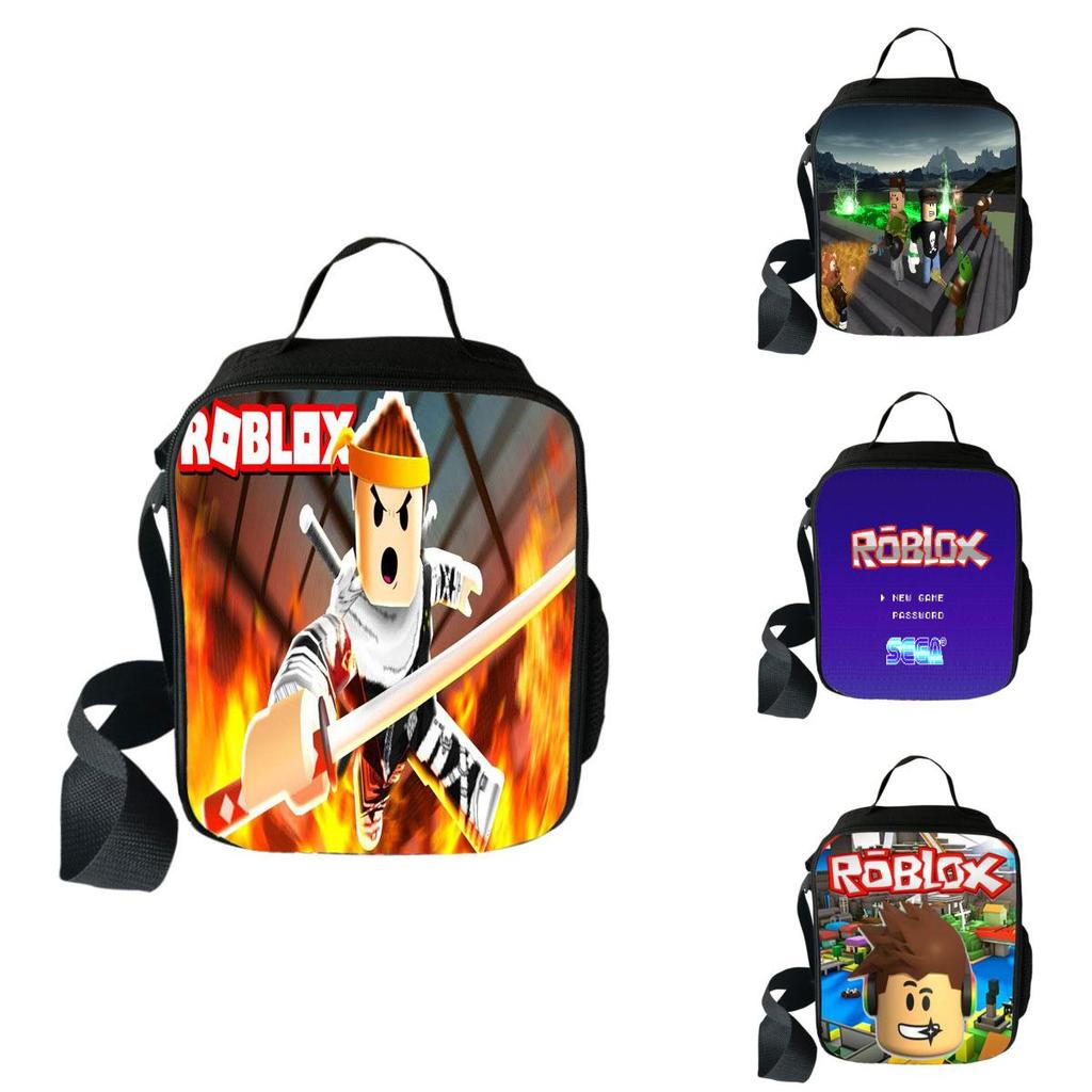 Spacious Roblox Insulated Lunch Bag For Kids With Adjustable Shoulder Strap