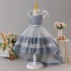 Pailletten-Prinzessinnenkleid: Formelles Kleid für Mädchen für Geburtstage und Partys – Schleife, Pailletten, Trägerlos, Schleppe