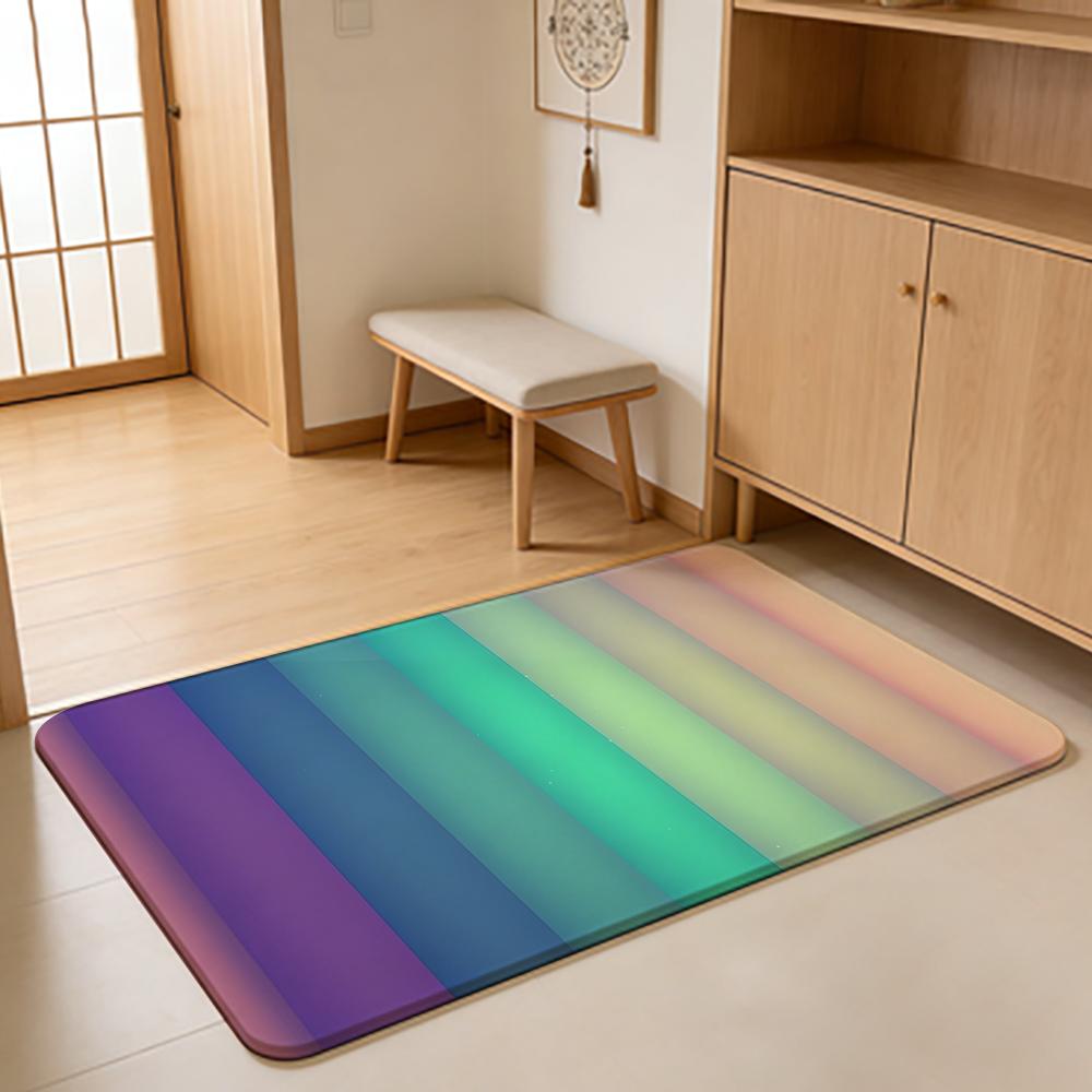 Cartoon Style G-Gradient Color Floor Mat Absorbent Floor Mat Non-Slip Entrance Rug for Bathrooms Restrooms and Toilets
