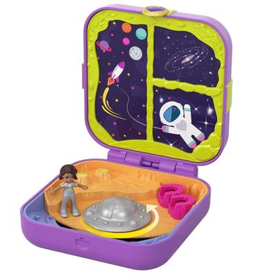 Polly Pocket Hidden Hideout Moonrocking Adventure Compact: 3 Hidden Hideouts, 2 Stashes, 3 Accessories, 1 Mini Shani Doll, Sticker Sheet