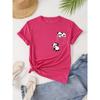 Panda printed round neck T-shirt, casual short sleeved women's clothing for spring and summer
