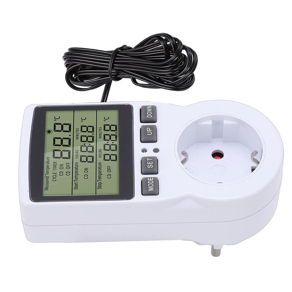 Digital Temperature Controller LCD Display Countdown Digital Thermostat Outlet Socket with Timer for Industrial