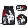 Trendy Popular New Chinese kung fu Judo 3D Print 3pcs/Set Student School Bags Laptop Daypack Backpack Lunch bag Pencil Case