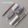 Tombow Pencil MONO x PiT Stationery Set Pastel Glass Brown 6 Piece Set (Mechanical Pencil 0.5mm x 2 Eraser Glue Stick Correction Tape Glue Tape) PCC-6