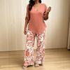 Women's 2 Piece Outfit High Waist Wide Leg Pants Set Slimming Flowy