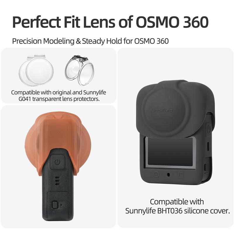 Silicone Lens Case for DJI OSMO 360 Soft Lens Protective Cover Anti-drop Dustproof for OSMO 360 Camera Accessories Perfect Fit