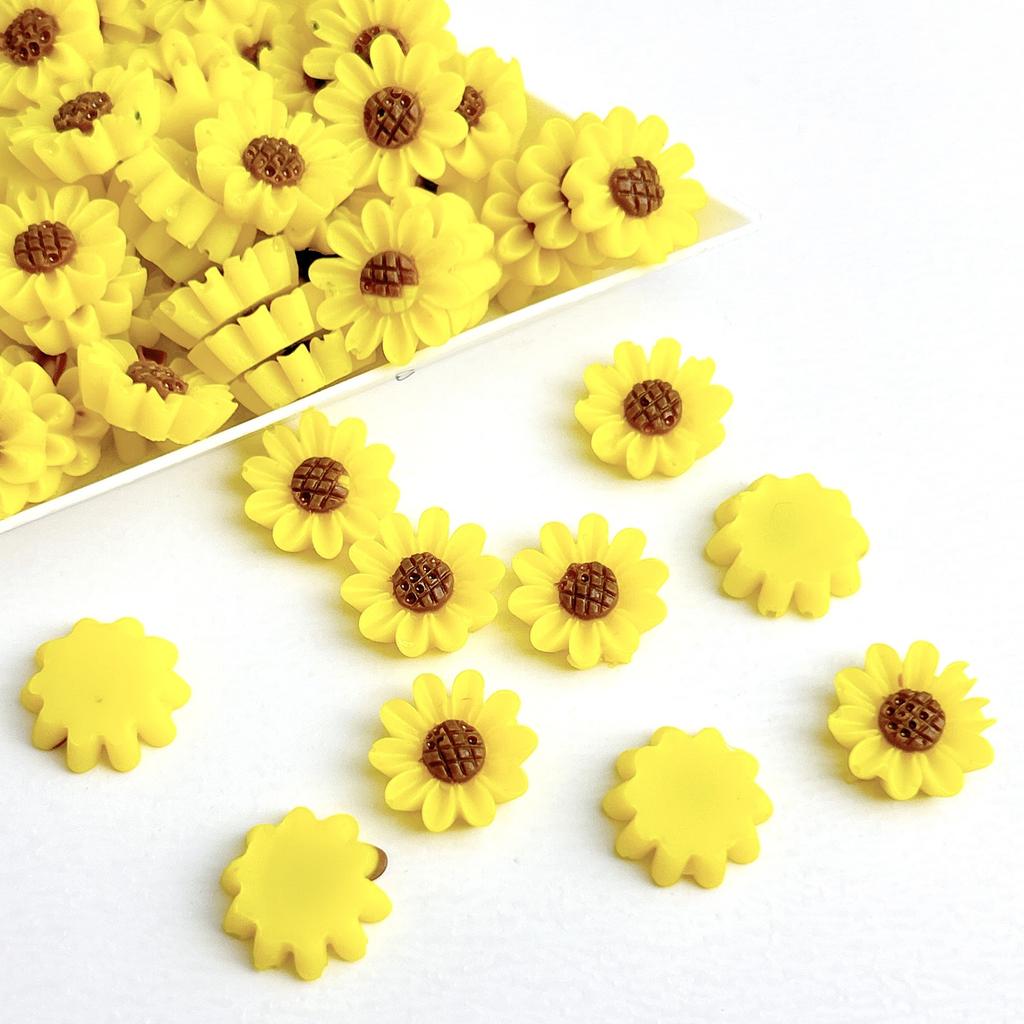 New Sunflower Nail Art Decorations Flat Bottom Realistic Mini Nail Decorations Handmade DIY Hair Clips Earrings Accessories