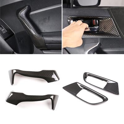För Toyota 86 Subaru BRZ 2012- ABS Kolfibertextur Interiörlister Dörrpanel Handtag Handtag Dörrskål Skydd Trim