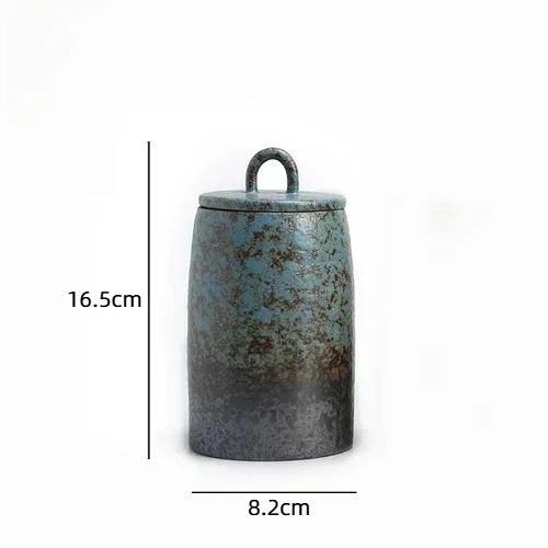 Stoneware Tins Porcelain Sealed Jar Household Large and Small Size Japanese Style Tea Container Tea Box Jar Storage