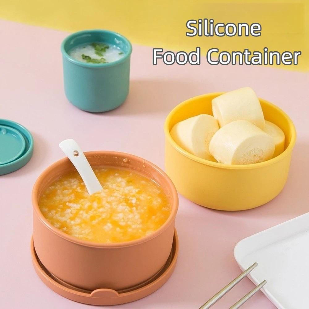 New Silicone Salad Dressing Box 250ml 700ml Non-stick Fook Storage Boxes BPA Free Leakproof Lids Lunch Boxes For Children
