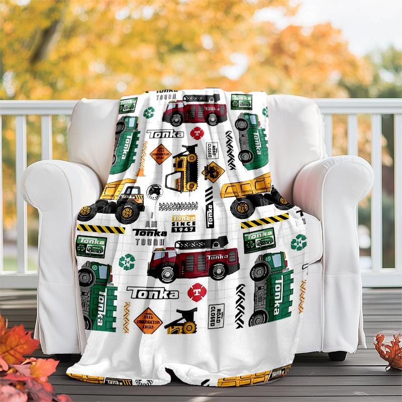 Truck Theme Printed Blanket - Perfect for Couch, Bed, Travel & Outdoor Use | Machine Washable, Cozy & Durable.