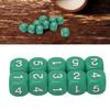 20PCS 6 Sides Number Dice Round Corner Design Plastic Dice Set Board Game Teaching Tools Green