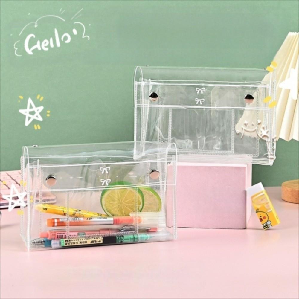Clear Toiletry Organizer Bag PVC Cosmetic Bag Portable Transparent Pen Bag  Travel Essential