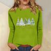 Women's Daily Casual Long Sleeve Christmas Print O-neck Top