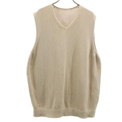 Crepuscule Chaleco de punto de manga larga con cuello en V 2 beige para hombre Usado