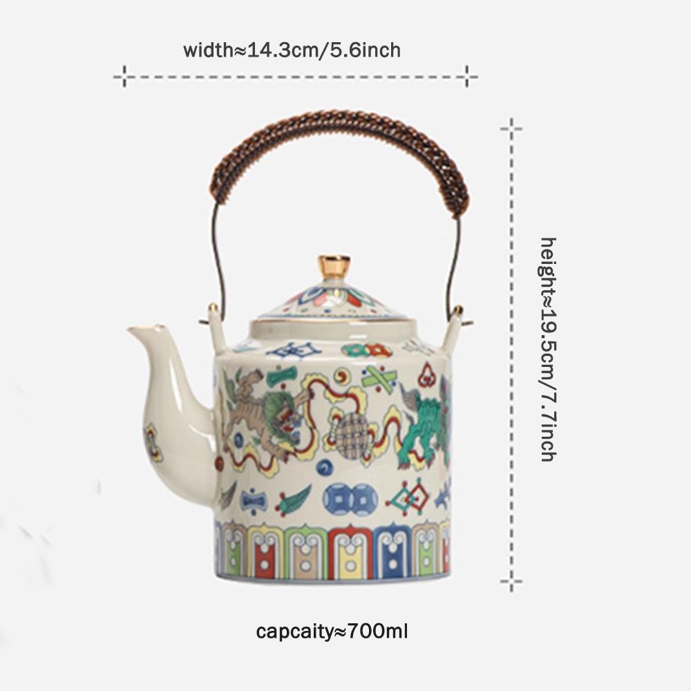 Chinese Retro Ceramic Teapot, Household Tea Infuser with Strainer, Restaurant Tea Kettle, China-Chic Style Ceramics Tea Set