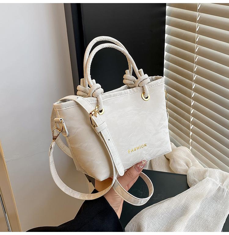 Fashion and Casual 225 New Solid Color Texture Trendy Temperament One Shoulder Crossbody Portable Bucket Bag