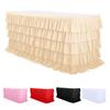 Ruffled Table Skirt 5-Tier Pleated Chiffon Tablecloth Reusable Tutu Table Skirt for Classroom Teacher Desk Back To School Birthday Party Cake Dessert