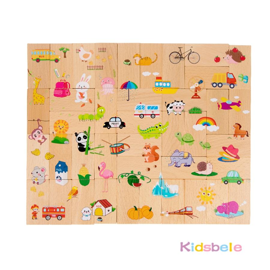 Montessori Number Animal Cognitive Matching Puzzle Wooden Jigsaw Educational Toy Hand-Eye Coordination Toddler Birthday Gift