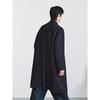 GXG Men's Navy Single-Breasted Chesterfield Wool Long Coat