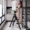 2/3/4 Step Folding Anti-Slip Step Stool with Wide Pedal Lightweight Step Stool Sturdy Steel Ladder for Household Garage Storage