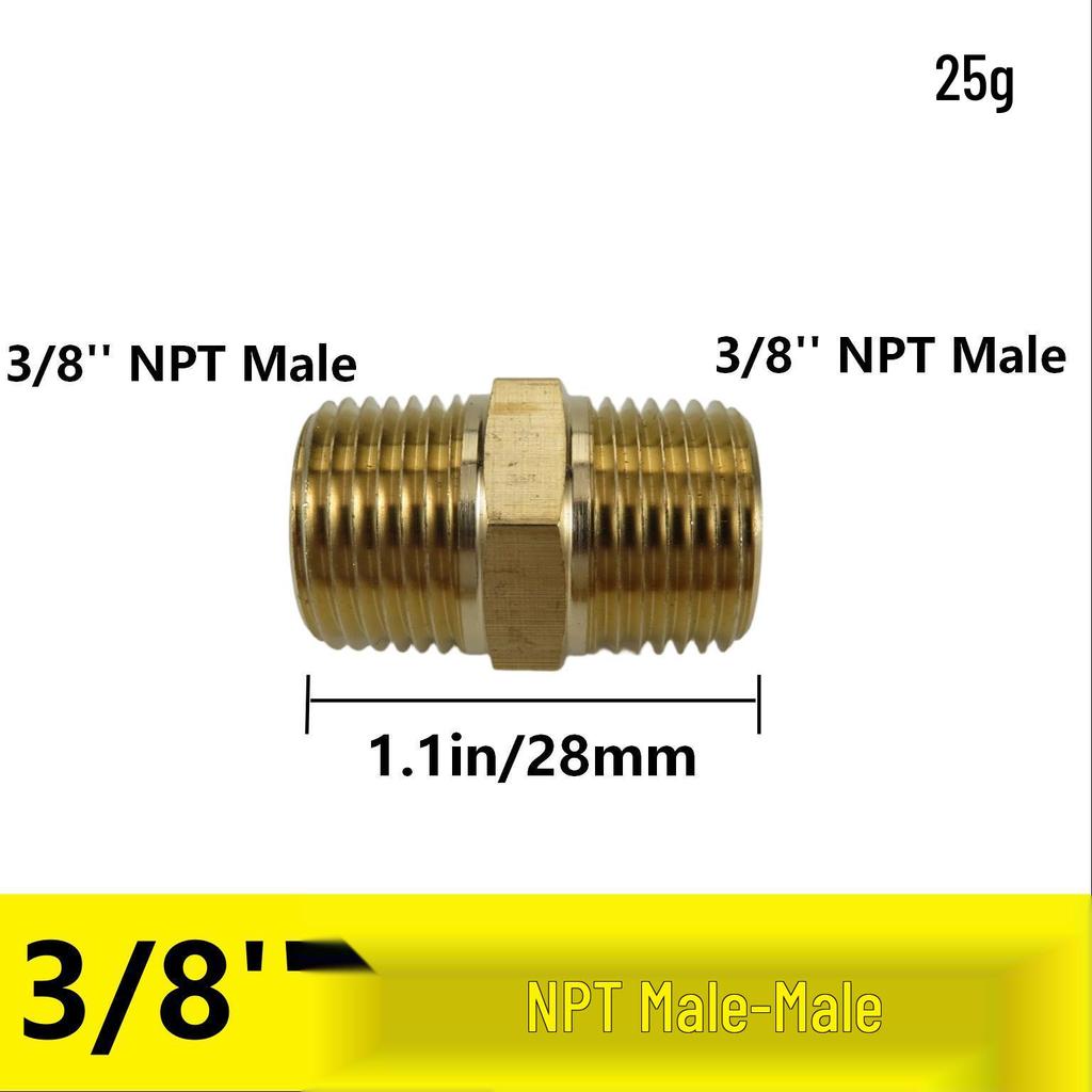 1/2" NPT Brass Male Pipe Adapter, Hex 1" NPT Male Threaded Fitting