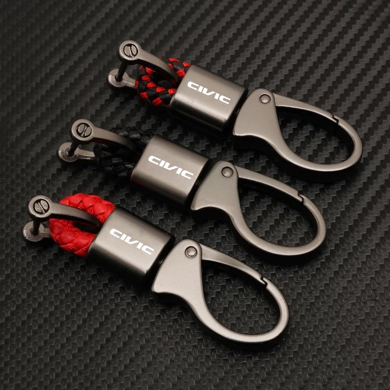 CPK1 Car Logo Key Chain Zinc Alloy Braided Rope Keyring Accessories For Honda Civic Fit Jazz Accord Pilot CRV Odyssey Passport City S