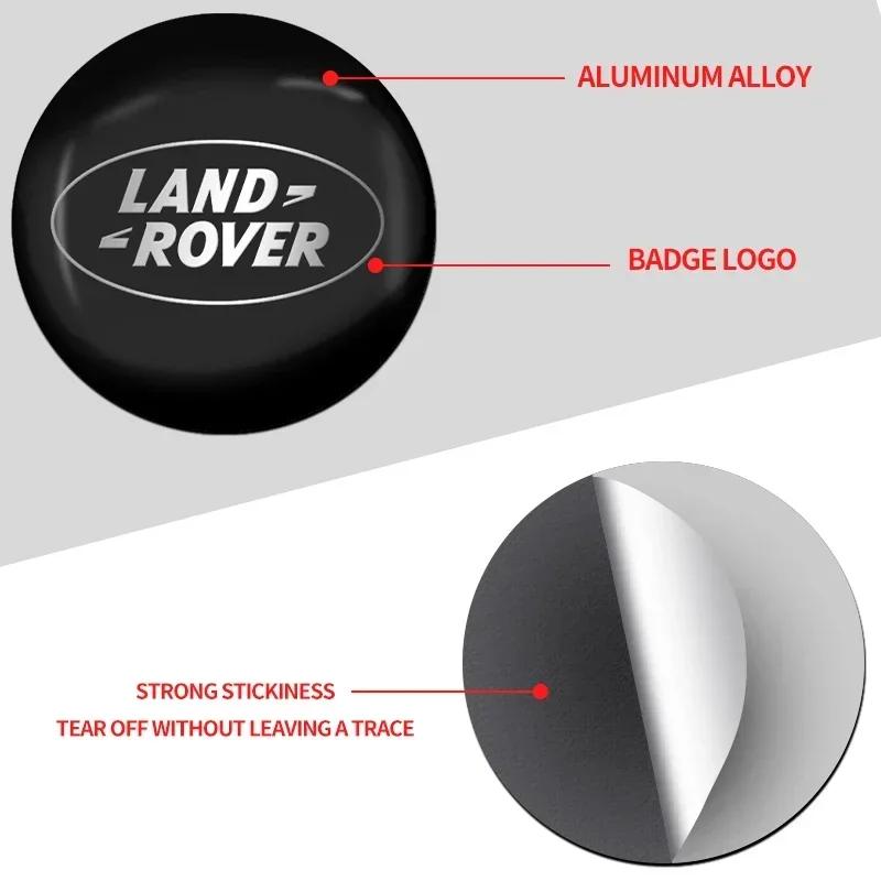 4Pcs Car Wheel Hub Cap Metal Emblem Stickers Accessories For Land Rover Discovery 3 4 R4 LR2 Range Rover Evoque Sport Dander 2 3 FG4
