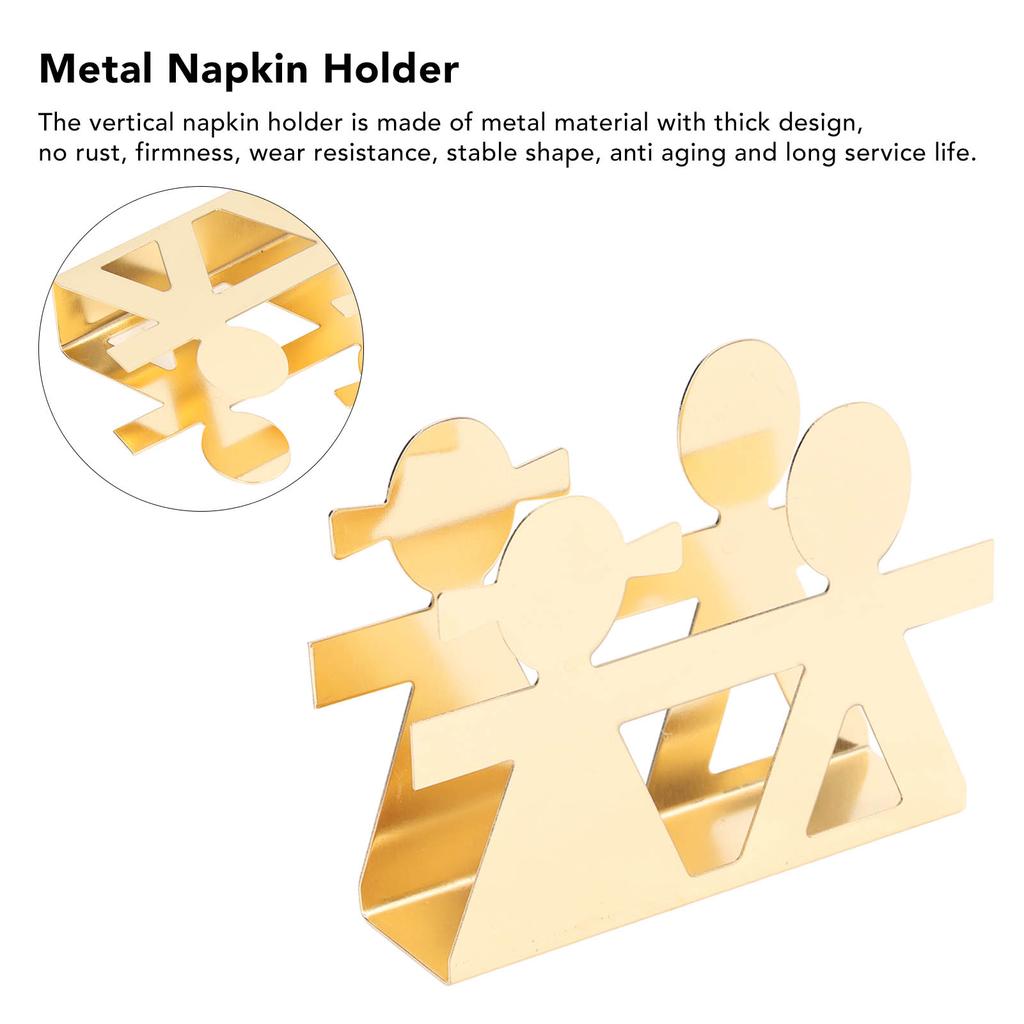 Vertical Napkin Holder Humanoid Pattern Iron Art Napkin Holder Multifunction Metal Napkin Holder Desktop