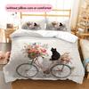 Cute Cat Pattern Bedding Quilt Set  Home Decoration  Gift (1 * Duvet Cover + 2 * Pillowcase  Without Core)