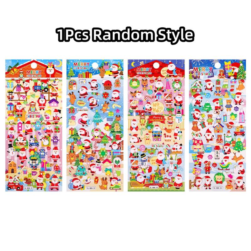 

1/4 шт. Рождественские объемные 3D наклейки Милые мультяшные Скрапбукинг Сделай сам Украшение для журнала/дневника Канцелярские наклейки Школьные принадлежности as the picture