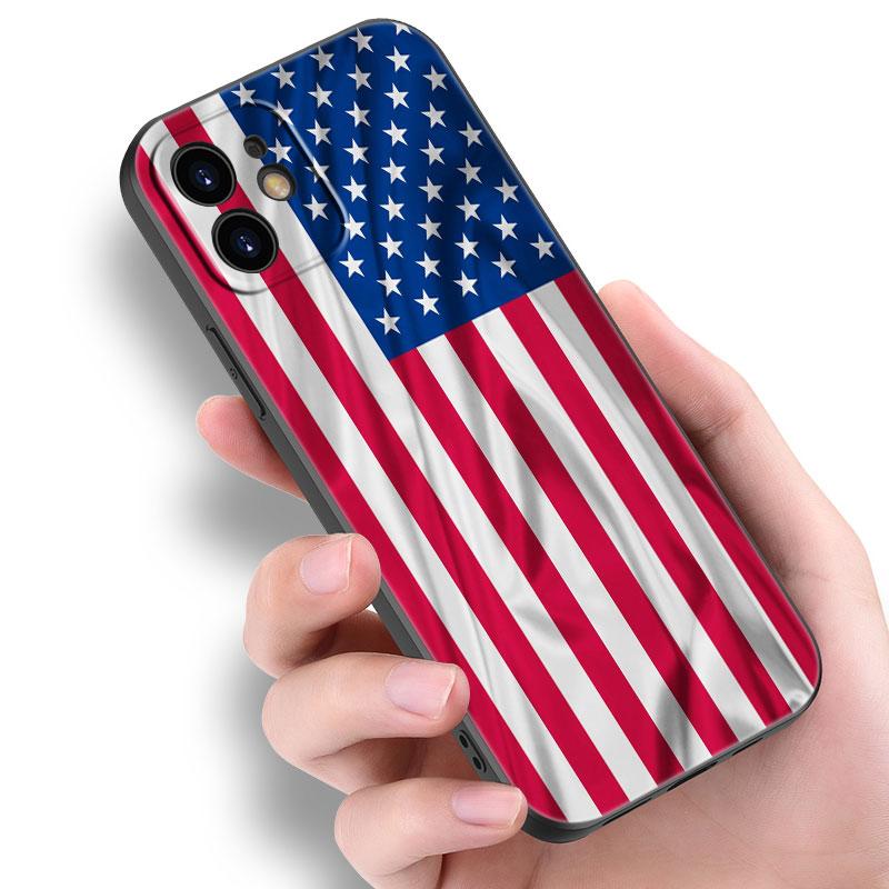 

Чехол для телефона с американским флагом США и орлом для Apple iPhone 14 13 12 Mini 11 Pro Max 7 8 XR X XS 7 8 Plus SE 2020 2022, черный чехол iPhone 14 Pro