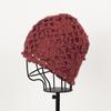Autumn and winter heavy industry pearl lace crochet thin wool hat women's fashion age-reducing handmade knitted hat tide