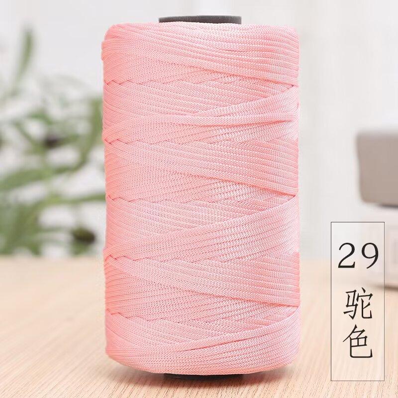 Mercerized Cotton And Linen Flat Belt Thread Light Body Ice Silk Thread Hand Crocheted Diy Hook Bag Hat Seat Cushion Hollow Thread