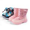 Unisex Winter Thickened Snow Boots - Warm, Printed, Plus Velvet, Mid-Calf, Thick-Soled Cotton Design for Kids