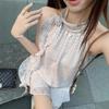 French Atmosphere Polka Dot Dress Women's Summer New Sleeveless Neck Short Skirt Temperament Spice Girl Slim Fit Skirt