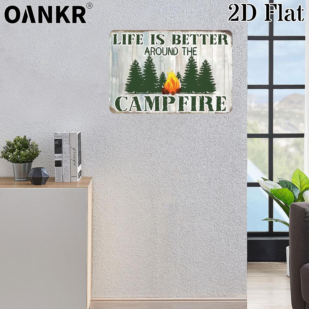 

Vintage Camping Poster Metal Tin Sign Ideal Gift x Inch Life Is Better Metal Signs for Backyard RV Decor Plaque Accessorie 20x30cm