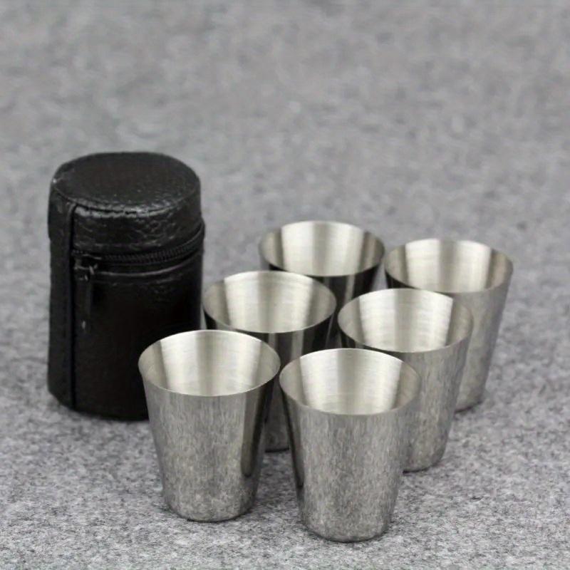 4Pcs/set 2set 70ml Outdoor Practical Travel Stainless Steel Cups Mini Set Glasses For Whisky Wine With Case Portable Drinkware 30/70ml