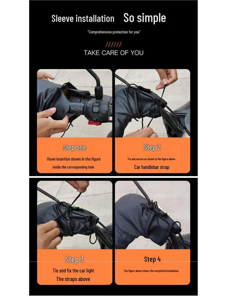 Warme, winddichte elektrische Motorrad-Lenkerhandschuhe mit Samtfutter zum Kälteschutz