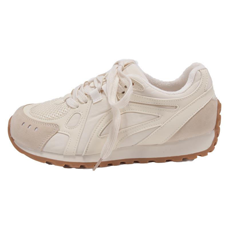 

Маленькие белые туфли женские туфли 2024 новые летние универсальные сетчатые дышащие туфли для папы балетки на платформе спортивная повседневная обувь 35 абрикосовый